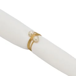 Saro Lifestyle Napkin Holder Rings With Double Pearl Design (Set Of 4) -Saro Lifestyle GUEST afbdde6e b326 4cca 84f5 55f8fea380dc