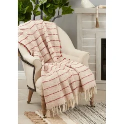 Saro Lifestyle Corded Throw, 50x60 Inches, Red -Saro Lifestyle GUEST b09d4bbd 5f22 4099 8ebc 5f86cb0551bf