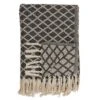 50"x60" Diamond Tassel Throw Blanket Black - Saro Lifestyle: Cotton, Modern Style For Couch Decor