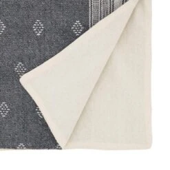 Saro Lifestyle Diamond Patterned Woven Stripe Table Runner, 16"x72", Gray