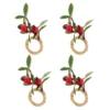Saro Lifestyle Cherry Harvest Napkin Ring (Set Of 4), Red