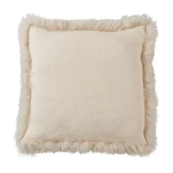 Saro Lifestyle Luxurious Linen Poly Filled Throw Pillow With Plush Lamb Fur Border 9 Saro Lifestyle Luxurious Linen Poly Filled Throw Pillow With Plush Lamb Fur Border -Saro Lifestyle GUEST b50af9a3 dab7 46b7 bd2a d8153d262b69