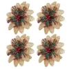 Saro Lifestyle Garden Delight Beaded Flower Napkin Ring (Set Of 4)