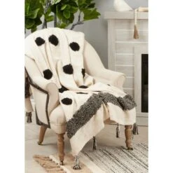 Saro Lifestyle Tufted Dot Throw, 50x60 Inches, Multicolored -Saro Lifestyle GUEST b7d311cc d4de 4268 86c4 61f831c63b69