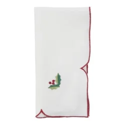Saro Lifestyle Embroidered Christmas Napkin, 20" Square, Ivory (Set Of 4) -Saro Lifestyle GUEST b88b7466 f48b 4acc 9768 36e18392e6ab