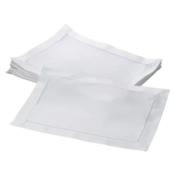 12pk 14"x20" Hemstitch Border Design Placemat White - Saro Lifestyle -Saro Lifestyle GUEST b98de8cf c221 496b b53f 76c1f7fb057a
