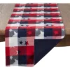 Saro Lifestyle 120" X 16" Cotton Stars And Checks Table Runner Saro Lifestyle: Classic Pattern, Machine Washable