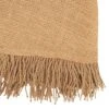 Saro Lifestyle Handcrafted Jute Tassel Tablecloth, 72", Beige