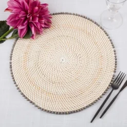 Saro Lifestyle Table Mats With Beaded Edge Design (Set Of 4) -Saro Lifestyle GUEST bb0f6605 379d 4ae9 a5ea b32062d188bb