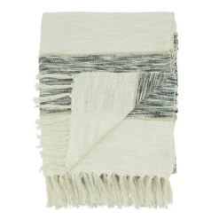 Saro Lifestyle Stripe Design Cotton Throw