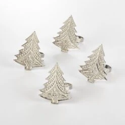 Saro Lifestyle Christmas Tree Napkin Ring, Silver (Set Of 4) 7 Saro Lifestyle Christmas Tree Napkin Ring, Silver (Set Of 4) -Saro Lifestyle GUEST bd0369f6 ee41 4aff a76b 4a19ad908855