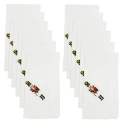 Saro Lifestyle Embroidered Elegance Nutcracker Napkin (Set Of 12), 20", White