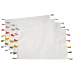Saro Lifestyle Cotton Placemats With Fiesta Tassel Design -Saro Lifestyle GUEST be428df7 23d5 4cc6 851a a3bfeccc54bd