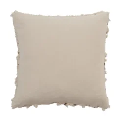 Saro Lifestyle Saro Lifestyle Block Print Design Tufted Pillow Cover, Black, 18"