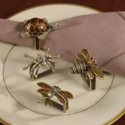 Saro Lifestyle Spider Napkin Ring, Bronze (Set Of 4) -Saro Lifestyle GUEST bf880405 bd79 4d9c befc 071769b9d08d