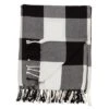 Buffalo Plaid Throw Blanket Black - Saro Lifestyle: 100% Cotton, Tassel Trim, Cozy & Machine Washable