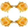 Saro Lifestyle Flower Shaped Napkin Rings (Set Of 4), Orange