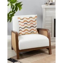 Saro Lifestyle Saro Lifestyle Fringe Lace Applique Decorative Pillow Cover, Multicolored, 18"