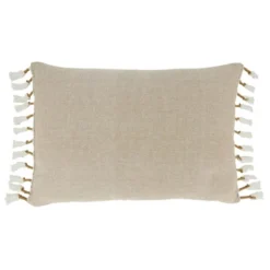 16"x23" Oversize Tassel Lumbar Throw Pillow Cover - Saro Lifestyle