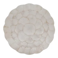 Saro Lifestyle Scalloped Capiz Placemats (Set Of 4), 15", Off-White