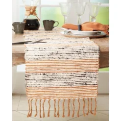 Saro Lifestyle Table Runner With Stripe Design, 16"x72", Orange -Saro Lifestyle GUEST c4eabf97 c614 4982 8871 6c4e69550ab4