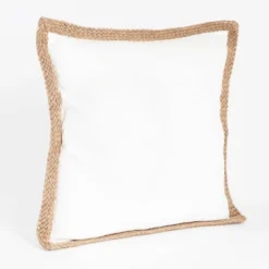20"x20" Oversize Jute Braided Down Filled Square Throw Pillow - Saro Lifestyle -Saro Lifestyle GUEST c54dedbf ef69 4dc5 859f 63e8059815d6