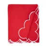 Saro Lifestyle Scalloped Tablecloth, 80", Red