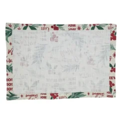 Saro Lifestyle Holly Christmas Cotton Placemats (Set Of 4)