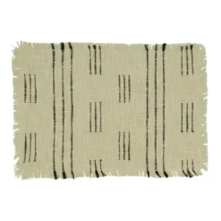 Saro Lifestyle Table Placemats With Dash Line Design (Set Of 4), Ivory -Saro Lifestyle GUEST c6432cda c7e3 499e 83ca 7dbfeaa2a93d