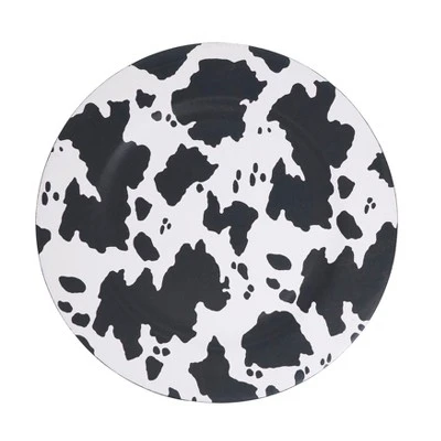 Saro Lifestyle Cow Spot Pattern Charger Plate (Set Of 4), 13"x13", Black 5 Saro Lifestyle Cow Spot Pattern Charger Plate (Set Of 4), 13"x13", Black - Image 5