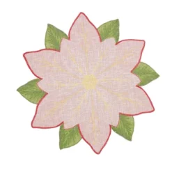 Saro Lifestyle Winter Bloom Placemat (Set Of 4), 15", Red