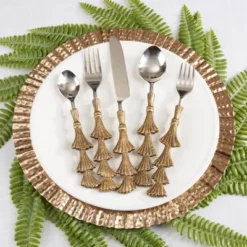 Saro Lifestyle Merry Tree Holiday Flatware