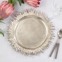 Saro Lifestyle Textured Rim Charger (Set Of 4) -Saro Lifestyle GUEST c950cabb 881a 4308 a0e8 ca4a4961ae3e