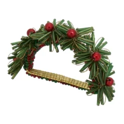 Saro Lifestyle Round Napkin Rings With Beaded Flowers Design (Set Of 4) -Saro Lifestyle GUEST c9b0d722 d461 4ed7 9287 3b240d39540a