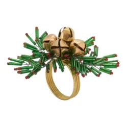 Saro Lifestyle Holiday Napkin Rings With Beaded Snowflake And Bells Design (Set Of 4) 10 Saro Lifestyle Holiday Napkin Rings With Beaded Snowflake And Bells Design (Set Of 4) -Saro Lifestyle GUEST c9d4748d dde1 44e1 8d00 4228003d7610