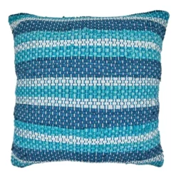 Saro Lifestyle Striped Chindi Throw Pillow With Down Filling -Saro Lifestyle GUEST ca24d59d ecd3 4dd6 aacb a81f02b63bc9