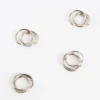 Saro Lifestyle Three Rings Design Napkin Rings (Set Of 4), Silver