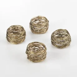 Saro Lifestyle Table Napkin Rings With Metal Twine Design (Set Of 4) -Saro Lifestyle GUEST cc7b12e5 5e81 4d7c a3db 0d7501fb4f33