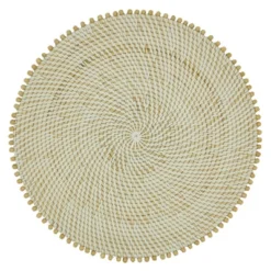 Saro Lifestyle Table Mats With Beaded Edge Design (Set Of 4) -Saro Lifestyle GUEST ccf0459e 8600 4f86 9c61 ab593b45689b