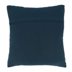 18"x18" Rope Design Poly Filled Square Throw Pillow Navy Blue - Saro Lifestyle: Cotton & Jute, Indoor Decorative Accent