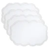 Saro Lifestyle Embroidered Polka Dot Placemat W/ Scallop Edge (Set Of 4)