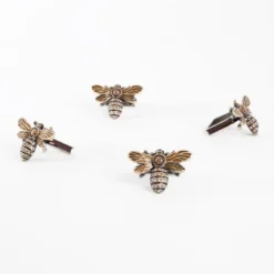 Saro Lifestyle Bumble Bee Napkin Ring, Bronze (Set Of 4)