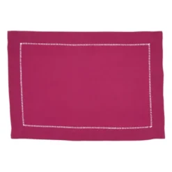 Saro Lifestyle Rochester Collection Placemat With Hemstitched Border (Set Of 12), 14"x20", Pink 7 Saro Lifestyle Rochester Collection Placemat With Hemstitched Border (Set Of 12), 14"x20", Pink -Saro Lifestyle GUEST d127b5c3 ec5c 4769 b100 58fe09def077