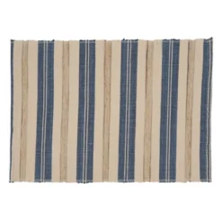 Saro Lifestyle Striped Placemat, 14"x20" Oblong, Periwinkle Blue (set Of 4 Pcs) -Saro Lifestyle GUEST d22240b1 e469 477b a2aa b73765cffe1c