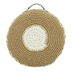Saro Lifestyle Handle Design Woven Floor Pouf -Saro Lifestyle GUEST d22ef10d ba50 421f b17e 1c0f14c8ceb6