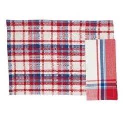 Saro Lifestyle Simple Plaid Placemat And Napkin Set -Saro Lifestyle GUEST d4b2c42a ed8e 4798 a56a 7cd3f05bedbf