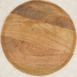 Saro Lifestyle Enamel-Framed Wooden Charger Plate (Set Of 4), 13"x13", Off-White -Saro Lifestyle GUEST d6ef399e d7e8 4239 91b4 13cb9f7f8337