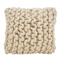 18"x18" Chunky Knit Square Throw Pillow Cover - Saro Lifestyle -Saro Lifestyle GUEST d7185bc4 1b9b 45b7 a1bb 79c01fbf5e5a