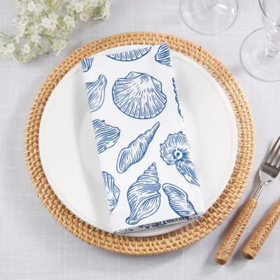 Saro Lifestyle Seaside Sea Shells Napkin (Set Of 4), White 4 Saro Lifestyle Seaside Sea Shells Napkin (Set Of 4), White - Image 4