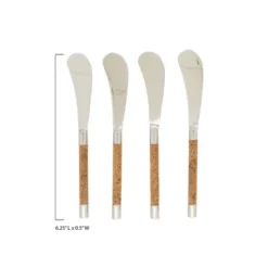 Saro Lifestyle Artisan Cork-Handled Spreader Set, Beige
